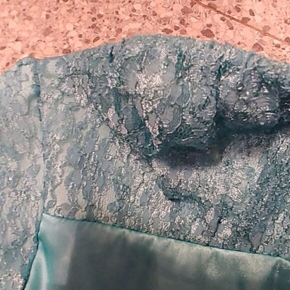 2/$20 2Ruby Rox Strapless Aqua Lace Satin Dress - Picture 7 of 7